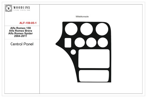 Alfa Romeo 159 2004-2011 Natural Wood Veneer Dashboard Trim Central Panel