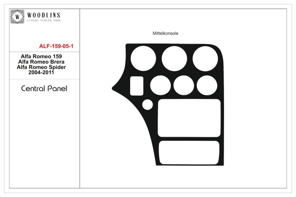 Alfa Romeo 159 2004-2011 Natural Wood Veneer Dashboard Trim Central Panel