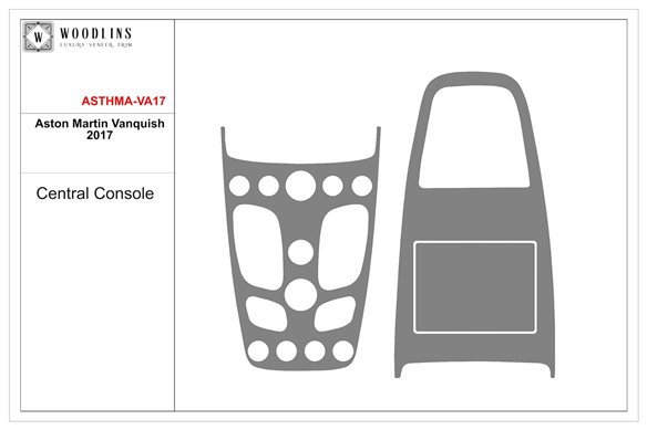Aston Martin Vanquish 2017 Natural Wood Veneer Dashboard Trim WHZ  3-Parts
