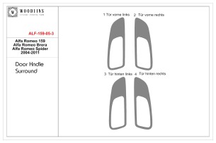 Alfa Romeo Brera 2005-2011 Natural Wood Veneer Dashboard Trim Door Handle