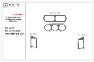 Alfa Romeo Spider GTV 1994-2004 Natural Wood Veneer Dashboard Trim